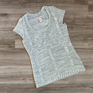 Glimmer by J.J. Basics gray knit sweater top